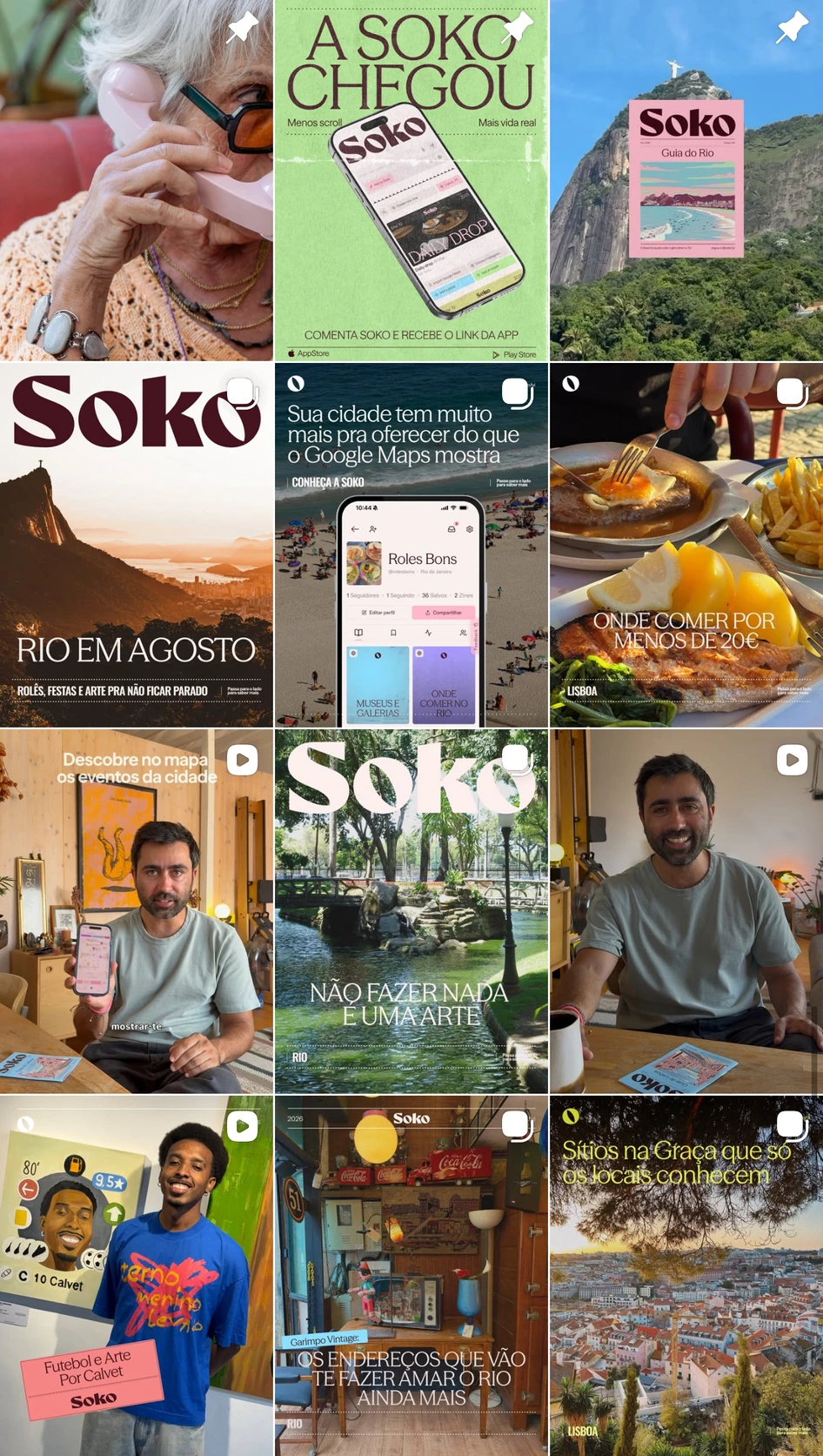 Grelha de publicações Instagram da Soko